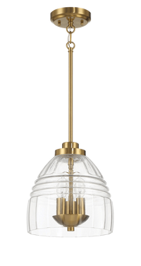 Ember Three Candle Lights Chain Pendant With Clear Glass Satin Brass Clear,Gold Ceiling Lights Brass,Glass