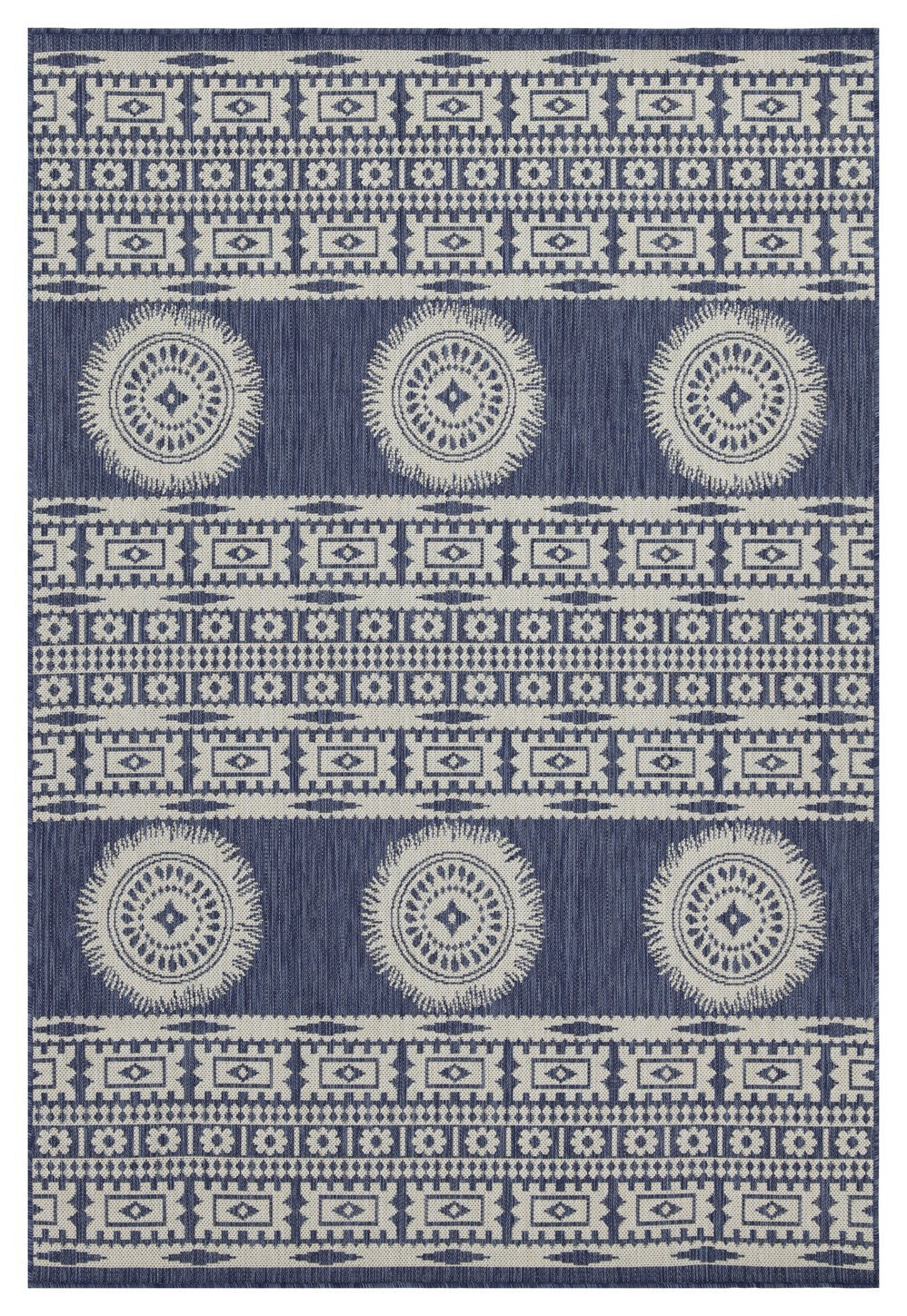 Sunshine Gc Har2022 Blue 2 Ft. 7 In. X 7 Ft. 3 In. Indoor Outdoor Area Rug Blue Polyester Polypropylene