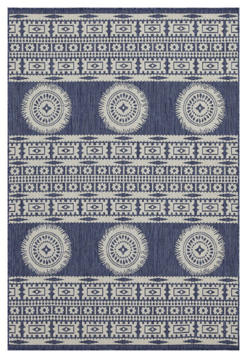 Sunshine Gc Har2022 Blue 5 Ft. 3 In. X 7 Ft. 3 In. Indoor Outdoor Area Rug Blue Polyester Polypropylene