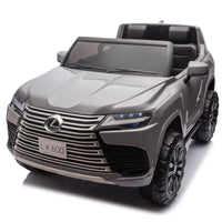 Licensed Lexus Lx600 24V Two Seater Xxl Kids Ride On Car W Parents Control,Seat Width 20 Inches,2Wd,Four Wheel Suspension,Bluetooth,Mp3,Music,Power Display,Speeds 1.86 3.11Mph For Kids. Gray Polypropylene