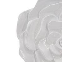 S 2 White Rose Hanging Wall Accents White Resin