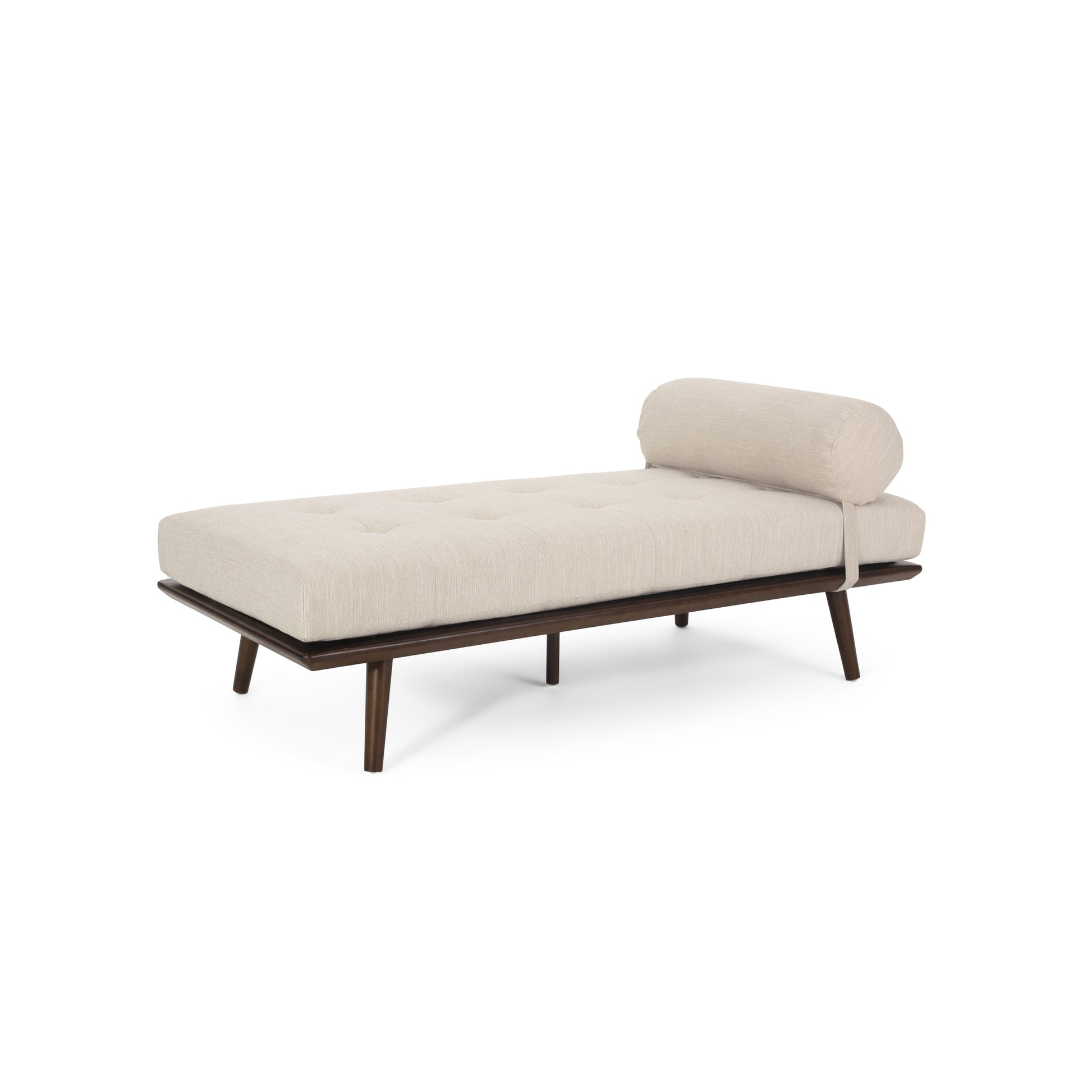 Chaise Lounge Beige Fabric