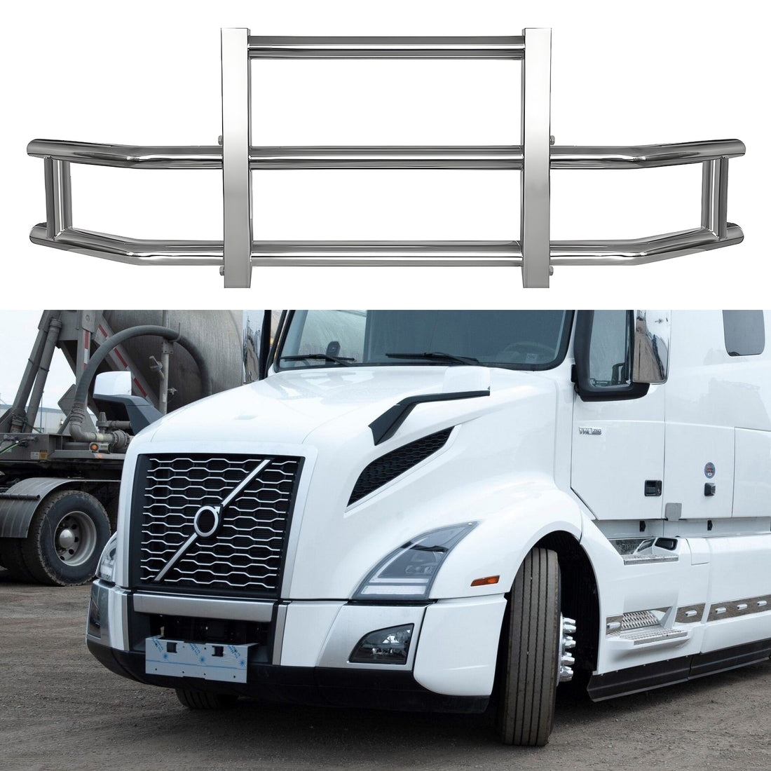 Stainless Steel Deer Guard Bumper For Volvo Vn Vnl 2004 2017 With Brackets Chrome Stainless Steel