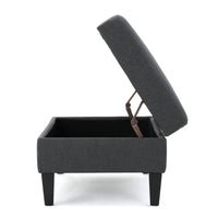 Storage Ottoman Dark Gray Fabric