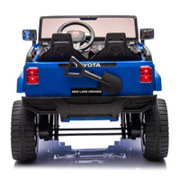 24V Two Seater Kids Ride On Car W Parents Remote Control, Licensed Toyota Lc250,220W Motors,With Shovel,Three Point Seat Belt,Slow Start,Speed Adjustment,Bluetooth,Music For Kids Aged 3 . Blue Polypropylene