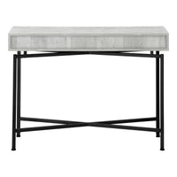 Accent Table, Console, Entryway, Narrow, Sofa, Storage Drawer, Living Room, Bedroom, Grey Laminate, Black Metal, Contemporary, Modern Grey Particle Board