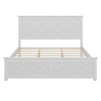 Coastal Farmhouse Solid Wood King Size Bed Frame,Antique White Box Spring Not Required King Antique White Wood Bedroom Farmhouse,Traditional,Vintage Bed Frame Wood