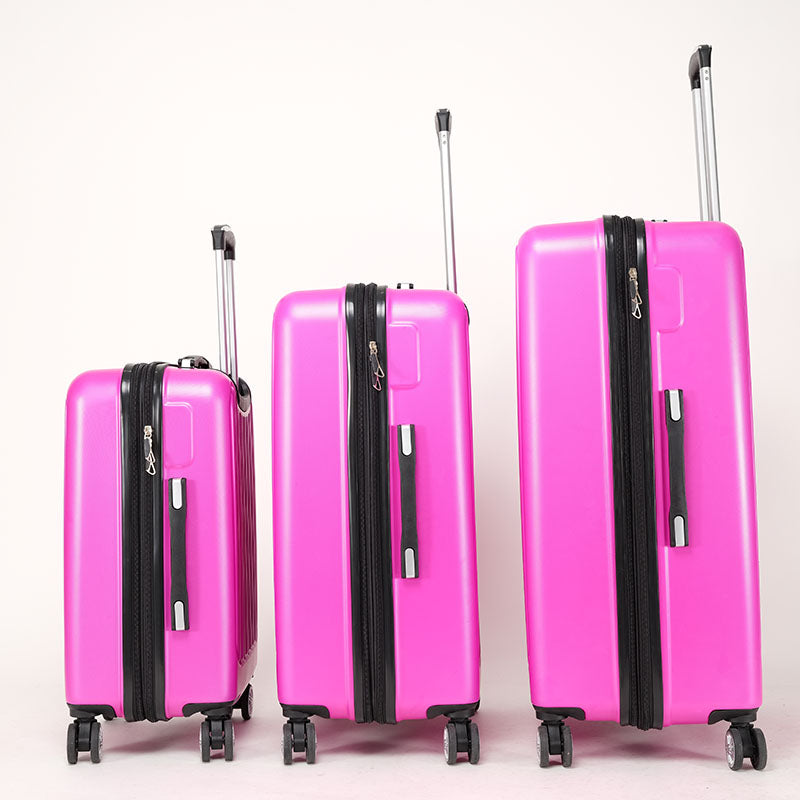 Three Piece Luggage 20 Inches 26 Inches 30 Inches , 360 Degree Rotating Four Wheel Luggage, Abs Material, Suitable For Travel Luggage And Suitcases Purple Abs