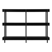 Accent Table, Console, Entryway, Narrow, Sofa, Living Room, Bedroom, Black Laminate, Black Metal, Contemporary, Modern Black Particle Board