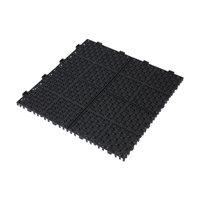 12 X 12 Inch Black Interlocking Deck Tiles Plastic Waterproof Outdoor All Weather Anti Slip Bathroom Shower Balcony Porch Strong Weight Capacity Upto 6613 Lbs, Rosette Pattern Pack Of 60 Black American Design,American Traditional Plastic