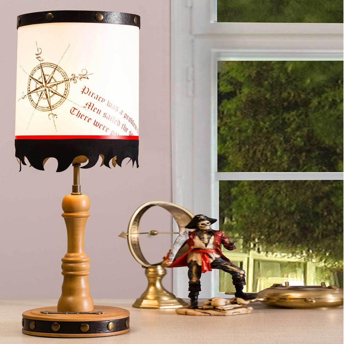 Ahoy Table Lamp - Brown Wood Metal