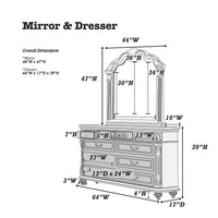 Traditional Formal Antique Cherry Antique Walnut Unique Design Dresser W Mirror Drawers Storage Bedroom Furniture Walnut Brown Bedroom Contemporary,Luxury,Traditional Rubberwood Particle Board Mdf