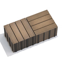 Patio Floor Tiles Pack Of 22 Wpc Wood Plastic Composite Patio Deck Tiles Diy Interlocking Decking Tiles, Quick Deck Floor Tile, Court Tile, Water Resistant Indoor Outdoor 11.8" Oak Oak Plastic