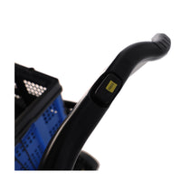 Folding Service Cart With Wheels Double Decker, Shopping, Library, Office Warehouse Moving Carts Black Blue Plastic