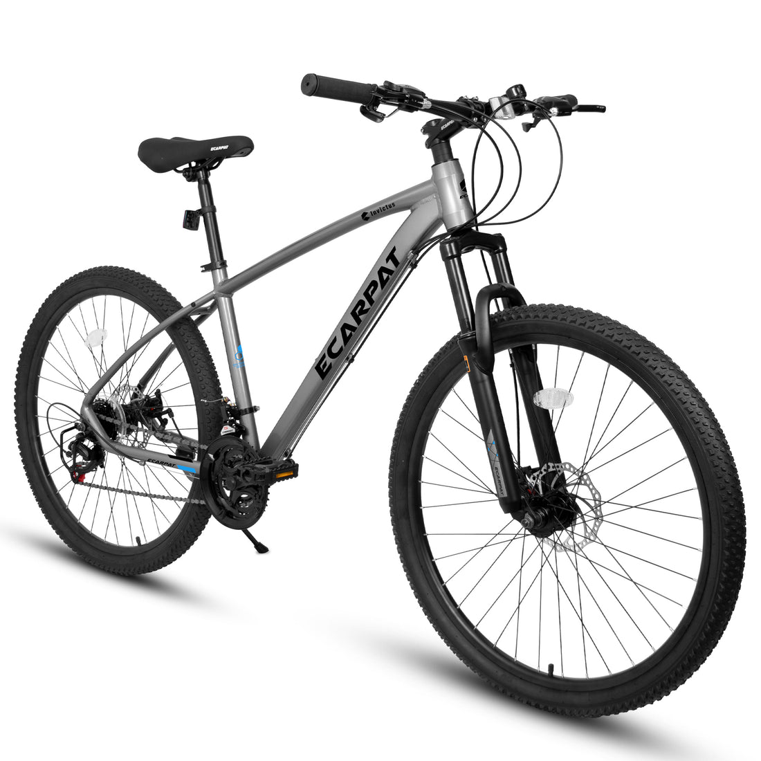 A2757 27 Inch Mountain Bike 21 Speed, Suspension Fork, Aluminum Frame Disc Brake, Mountain Biking For Both Men And Women. Grey American Design Aluminium