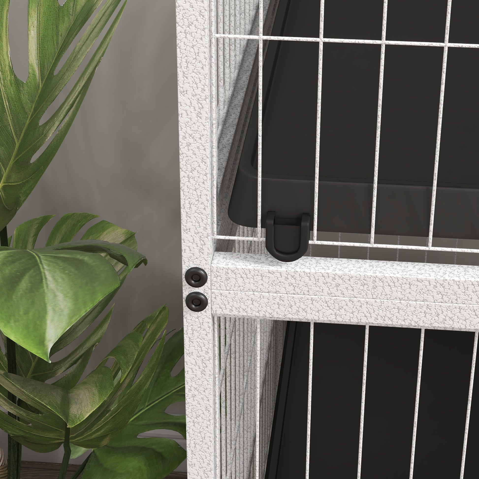 Pawhut 50" H 5 Tier Small Animal Cage, Ferret Cage, Large Chinchilla Cage With Hammock Accessory Heavy Duty Steel Wire, Small Animal Habitat With 4 Doors, Removable Tray, White White Steel