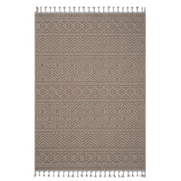 4X6 Mocha Geometric Indoor Outdoor Area Rug Mocha Polypropylene