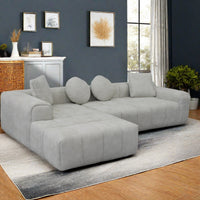 Modern L Style Light Gray L Shaped Compressed Sofa Chaise Lounge: High Resilience Soft, Comfortable Seating, Space Saving Design, Ideal For Small Spaces Light Gray Linen Wood Primary Living Space