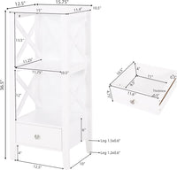 1 Drawer Storage Rack White Mdf