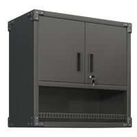 Metal Wall Mounted Tool Storage Cabinet With Locking Door And 1 Shelf 1 Opened Drawer For Garage Warehouse,Office,Assembly Required Black Modern Metal