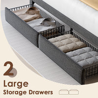 Bed 778King Dg Clb King Dark Gray Wood Fabric