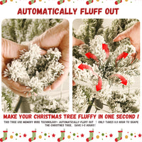 8Ft Pe Pvc Pine Mixed Christmas Tree With Colorful Warm Light 10 Function Led, Memory Wire & Easy Power Technology Green,White Polyethylene