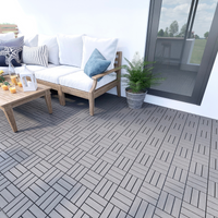 30 Pcs Interlocking Deck Tiles Checker Pattern, 12" X 12" Square Light Gray Acacia Hardwood Outdoor Flooring For Patio, Bancony, Pool Side,.. Light Gray Solid Wood