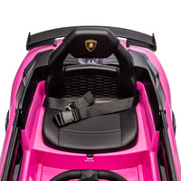 12V Kids Ride On Car W Parents Remote Control,Licensed Lamborghini Aventador Xago,Hydraulic Pressure Door,Slow Start,Early Education,Bluetooth,Adjustable Volume,Mp3,Usb,Led Lights For Kids Aged 3 8. Pink 50 99 Lbs Polypropylene