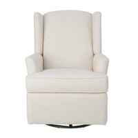 Hemingway Wingback Recliner In Canvas Beige Fabric