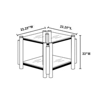 Modern Stainless Steel Coffee Table Set Set Of 2 , Double Layer Clear Tempered Glass Table Top, Coffee Table & End Side Table 2 Pieces Sets For Living Room Home Office, Silver Clear,Silver Modern