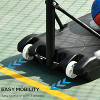 Soozier Portable Basketball Hoop System Stand With 33In Backboard, Height Adjustable 5Ft 7Ft For Indoor Outdoor Use Black Steel