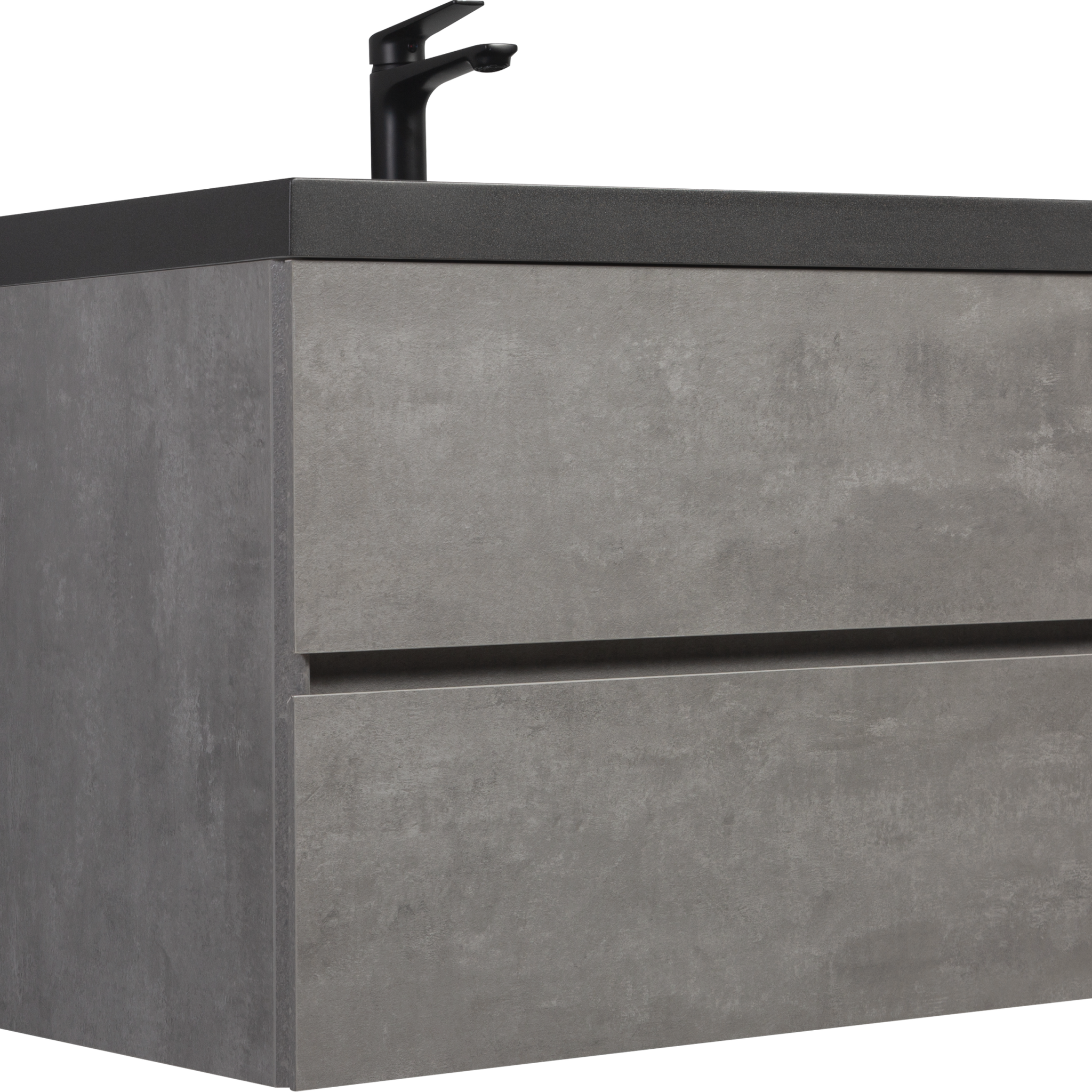 30" Floating Bathroom Vanity With Sink, Modern Wall Mounted Bathroom Storage Vanity Cabinet With Black Quartz Sand Top Basin And Soft Close Drawers, 24V12 30Gr Grey 24Vedi 30B 2 Grey Bathroom Wall Mounted Plywood