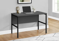 Computer Desk, 48"L, Work, Home Office, Commercial Grade, Grey Laminate, Black Metal, Contemporary, Modern Grey Particle Board