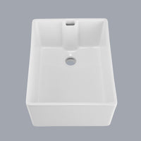 23.6" L X 18" W White Ceramic Single Bowl Kitchen Sink White Ceramic