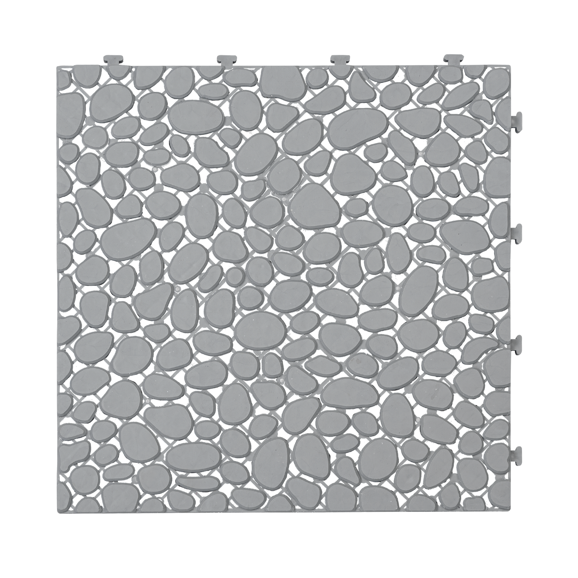 12 X 12 Inch Gray Interlocking Deck Tiles Plastic Waterproof Outdoor All Weather Anti Slip Bathroom Shower Balcony Porch Strong Weight Capacity Upto 440 Lbs, Pebble Stone Pattern Pack Of 12 Gray Garden & Outdoor American Design,American Traditional