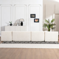 143.7" Upholstered Sofa Free Combined Sofa Couch With Two Chaise Lounge And Five Back Pillows For Living Room, Beige Beige Foam Polyester 5 Seat