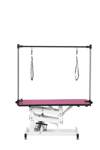 42.5Inch Hydraulic Pet Grooming Table With "H" Arm Pink White Pink Mdf Steel