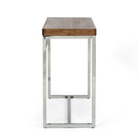 Console Table Natural Wood Stainless Steel