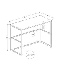 Computer Desk, Home Office, Laptop, Left, Right Set Up, Storage Drawers, 40"L, Work, Black Laminate, Black Metal, Contemporary, Modern Black Particle Board