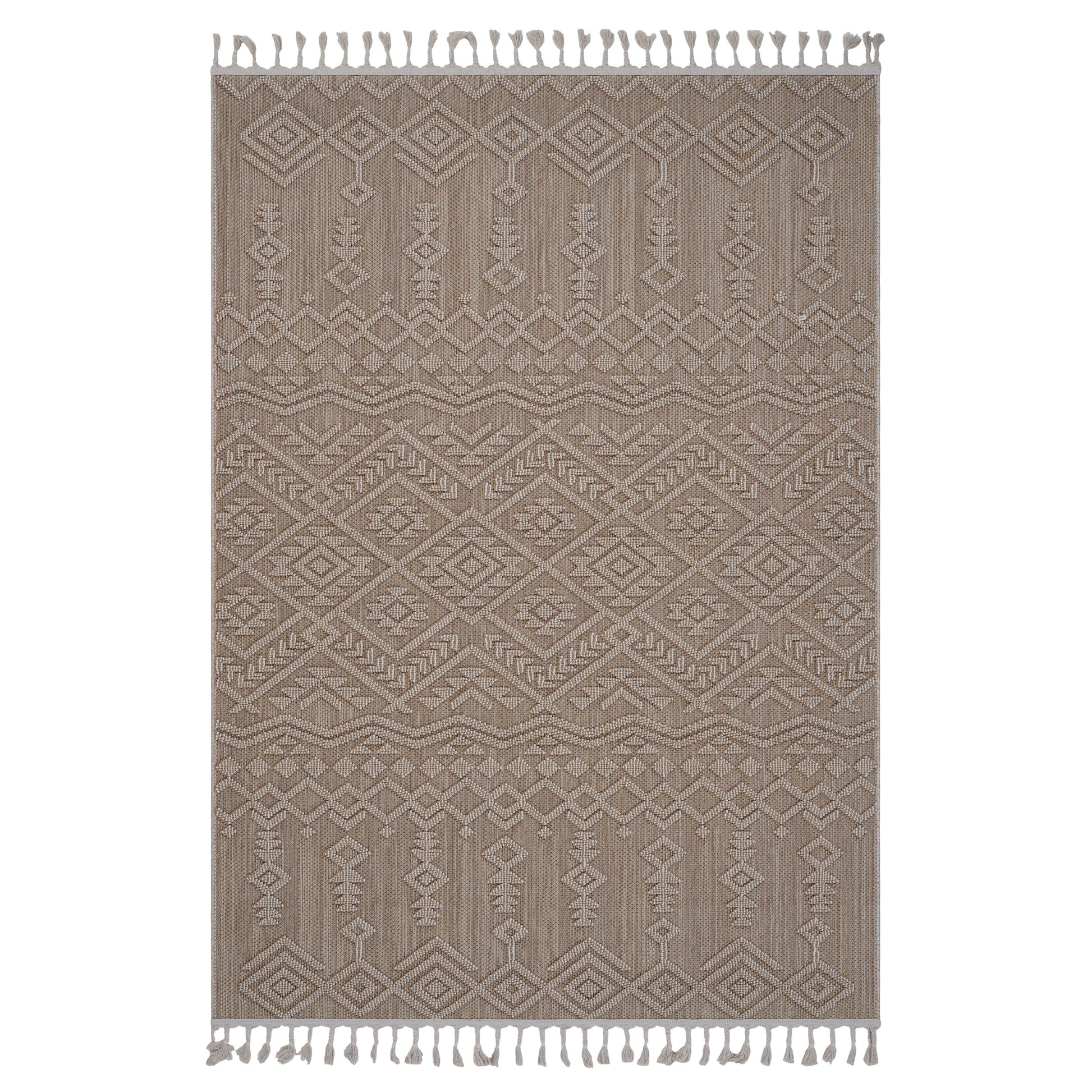 8X10 Natural Traditional Indoor Outdoor Area Rug Natural Polypropylene