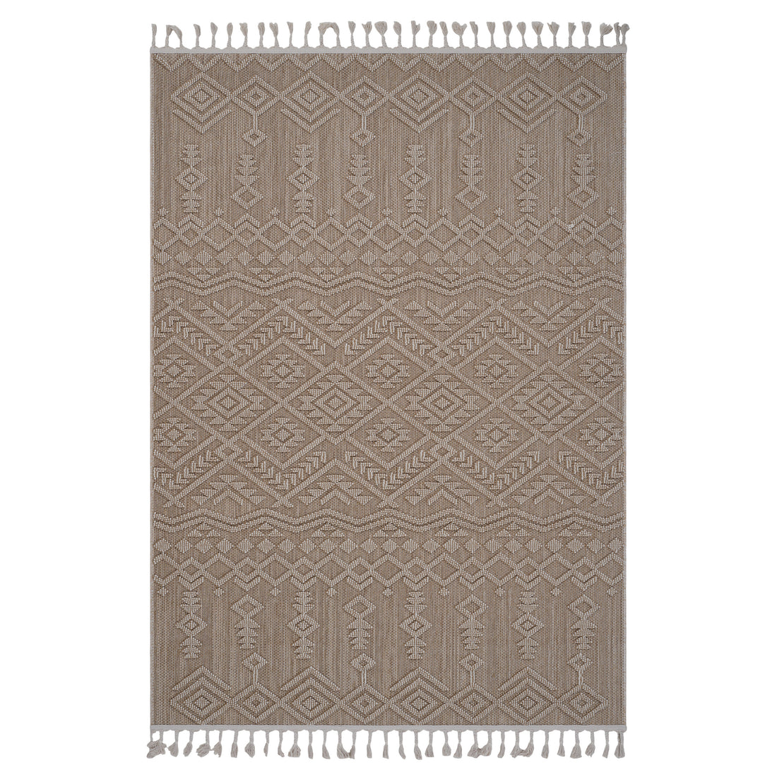 4X6 Natural Traditional Indoor Outdoor Area Rug Natural Polypropylene