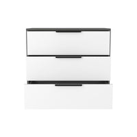 Dresser 27"H, 3 Drawers Dresser, Superior Top, Smokey Oak White Multicolor Bedroom Modern Particle Board Particle Board