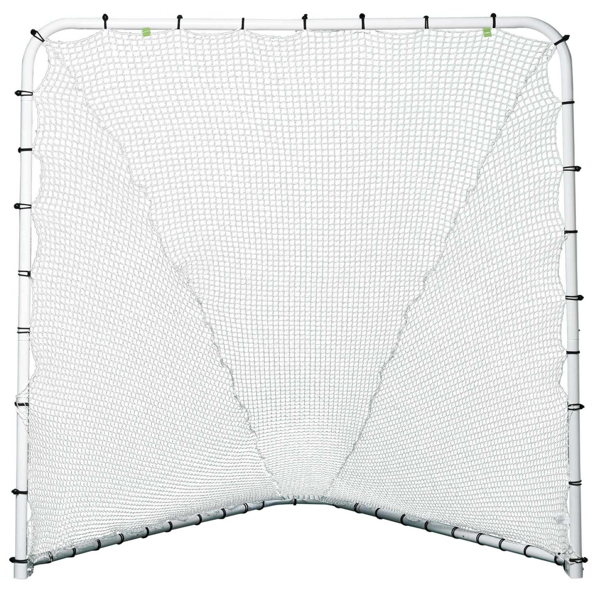 Soozier 6' X 6' Folding Lacrosse Goal, Backyard Lacrosse Net With Steel Frame, Soccer & Lacrosse Training Equipment For Kids, Youth, Adults White Steel