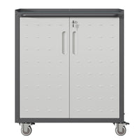 Heavy Duty Metal Garage Storage Cabinet With Wheels Sturdy And Durable Tool Storage Cabinet For Garage, Office, And Home Organizer Solutions Black Gray Steel