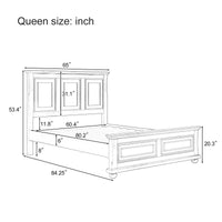 Traditional Town And Country Style Pinewood Vintage Queen Bed, Rich Brown Queen Brown Pine