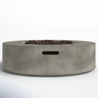 12" H Fiber Reinforced Concrete Outdoor Fire Pit Table Grey Garden & Outdoor Modern Stone Concrete