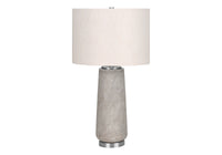 Lighting, 29"H, Table Lamp, Grey Resin, Ivory Cream Shade, Modern Grey Polyresin
