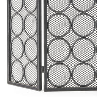 Fire Screen Black Silver Iron