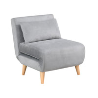 1Pc Sofa Futon Convertible Sleeper Modern Sleek Active Reclining Chair Chaise Sleeper Day Bed Stylish Contemporary Accent Chair Grey Grey Contemporary,Modern Wood