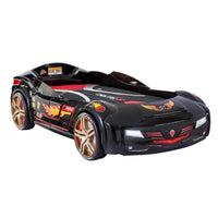 Rally Twin Race Car Bed, Black Black Wood Plastic